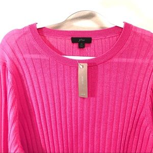 NWT JCrew Tippi SOFT Merino Pink Ribbed Sweater 2x